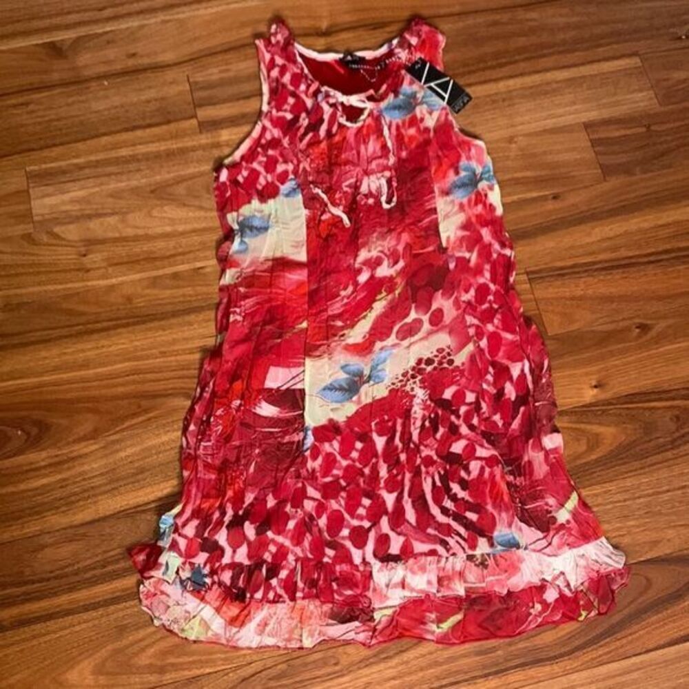 Vasna summer tank dress with layered‎ ruffle bottom flowy everyday dress NWT